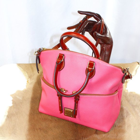 Dooney & Bourke Handbags - Dooney & Bourke Rose Pink Pebbled Leather Cross Body/Shoulder/Satchel